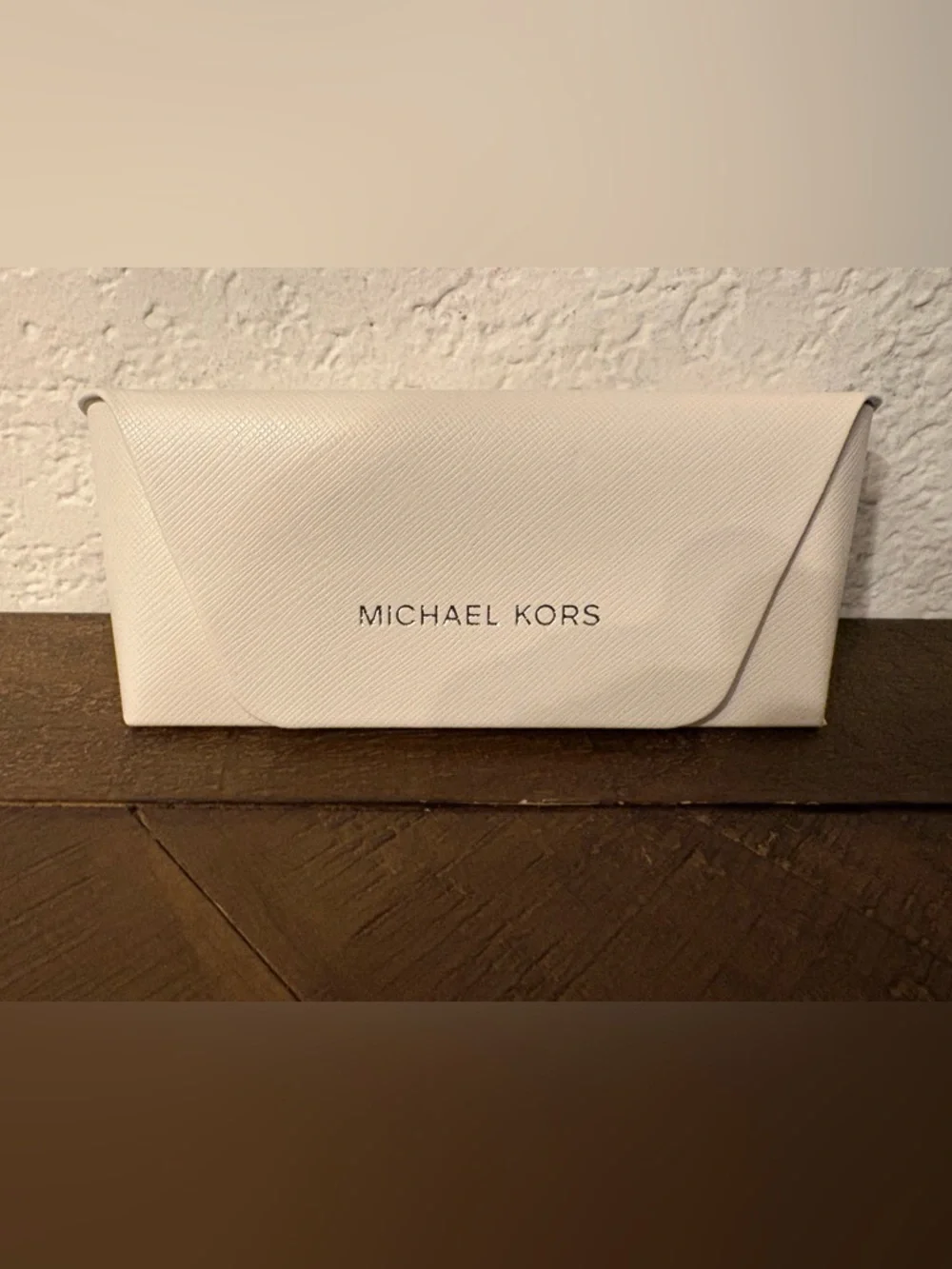 Michael Kors White Textured  Sunglasses Case